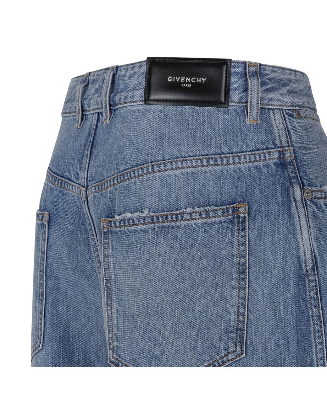 Givenchy Blue Logo Detailed Wide-Leg Jeans for men