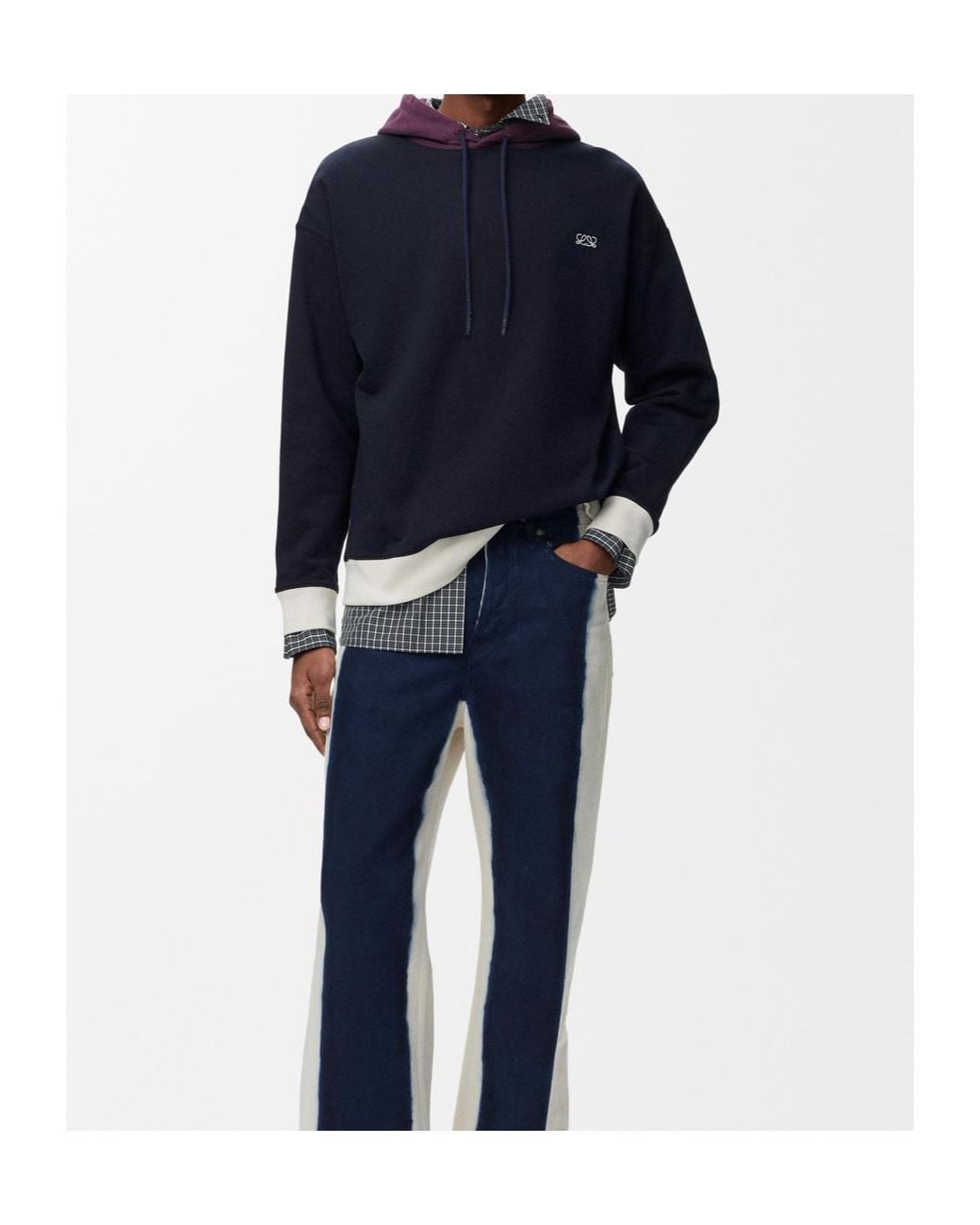 Loewe Blue Anagram-Embroidered Hoodie for men