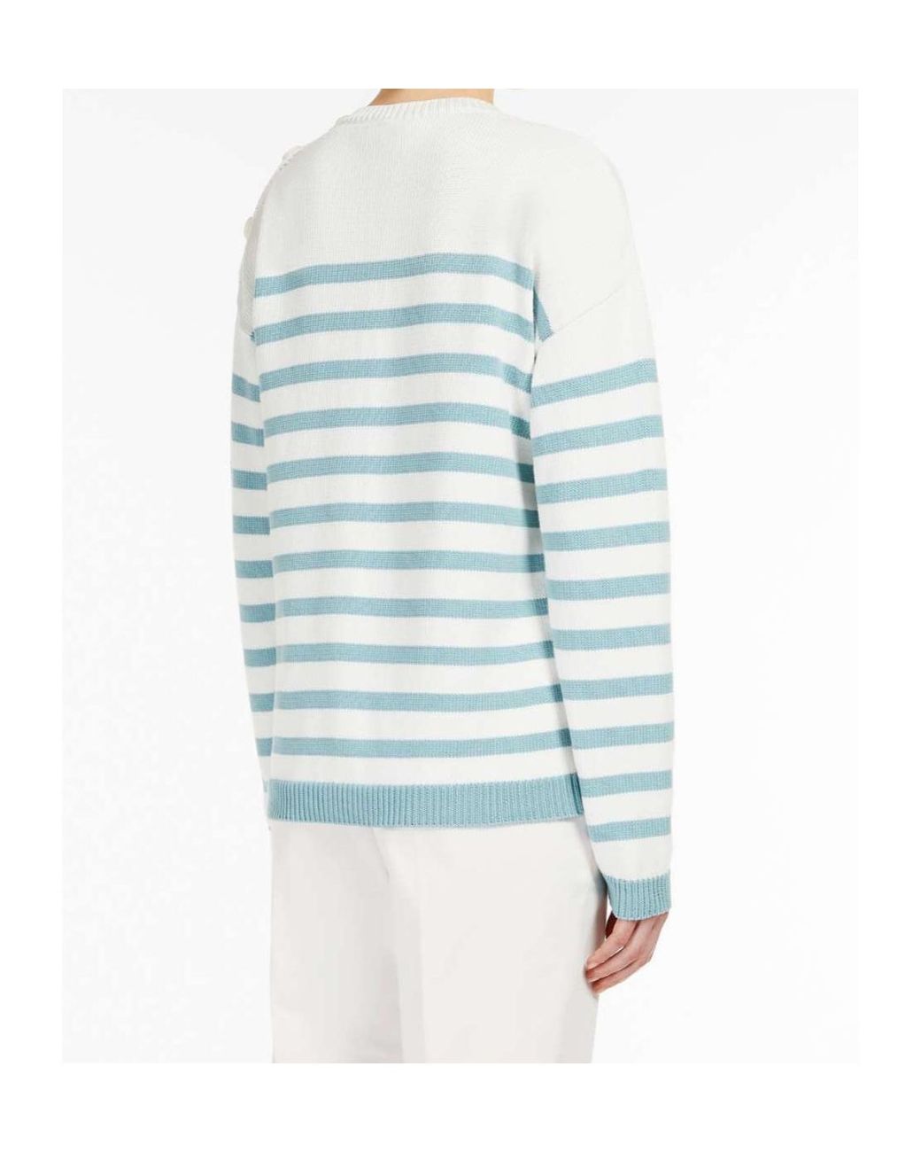 Max Mara Blue Logo Striped Pullover