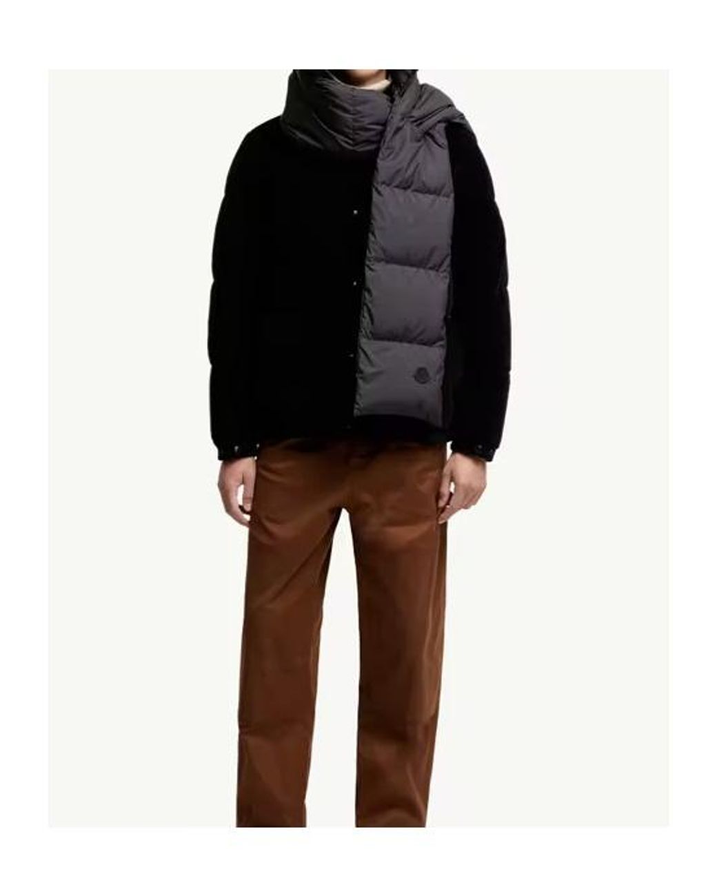 Moncler Black Hooded Down Scarf