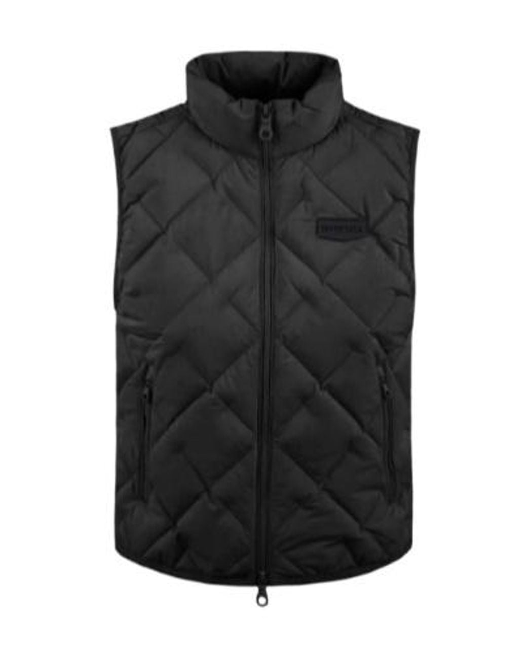 Duvetica Black High Collar Sleeveless Cotton Coat