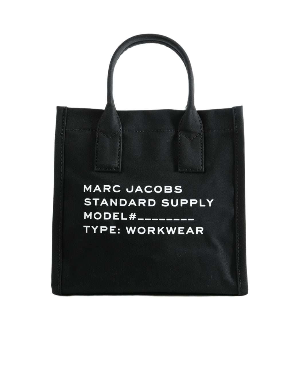 Marc Jacobs Black Medium Logo-Print Cotton Tote Bag