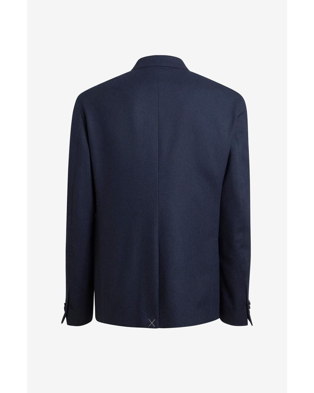 Etro Blue Double-Breasted Peak-Lapel Blazer for men