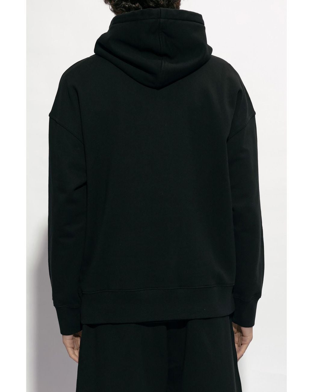 Givenchy Black Logo Printed Drawstring Hoodie for men