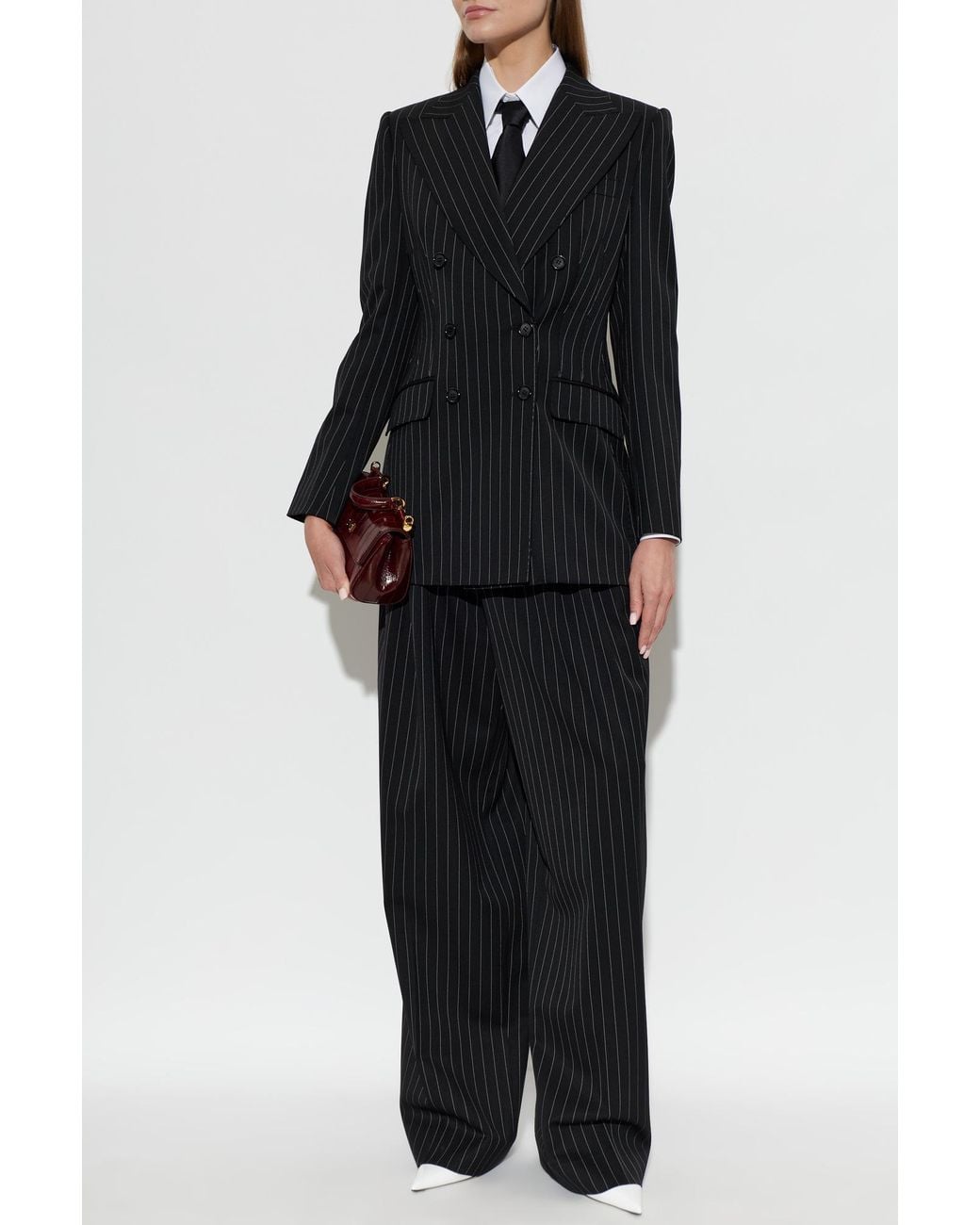 Dolce & Gabbana Black Striped Casual Trousers