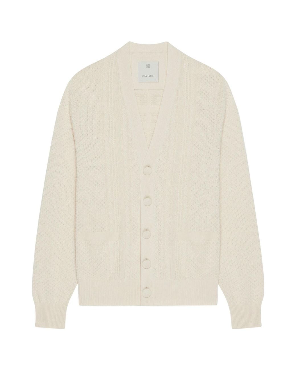 Givenchy White Button-Up Knit Cardigan for men