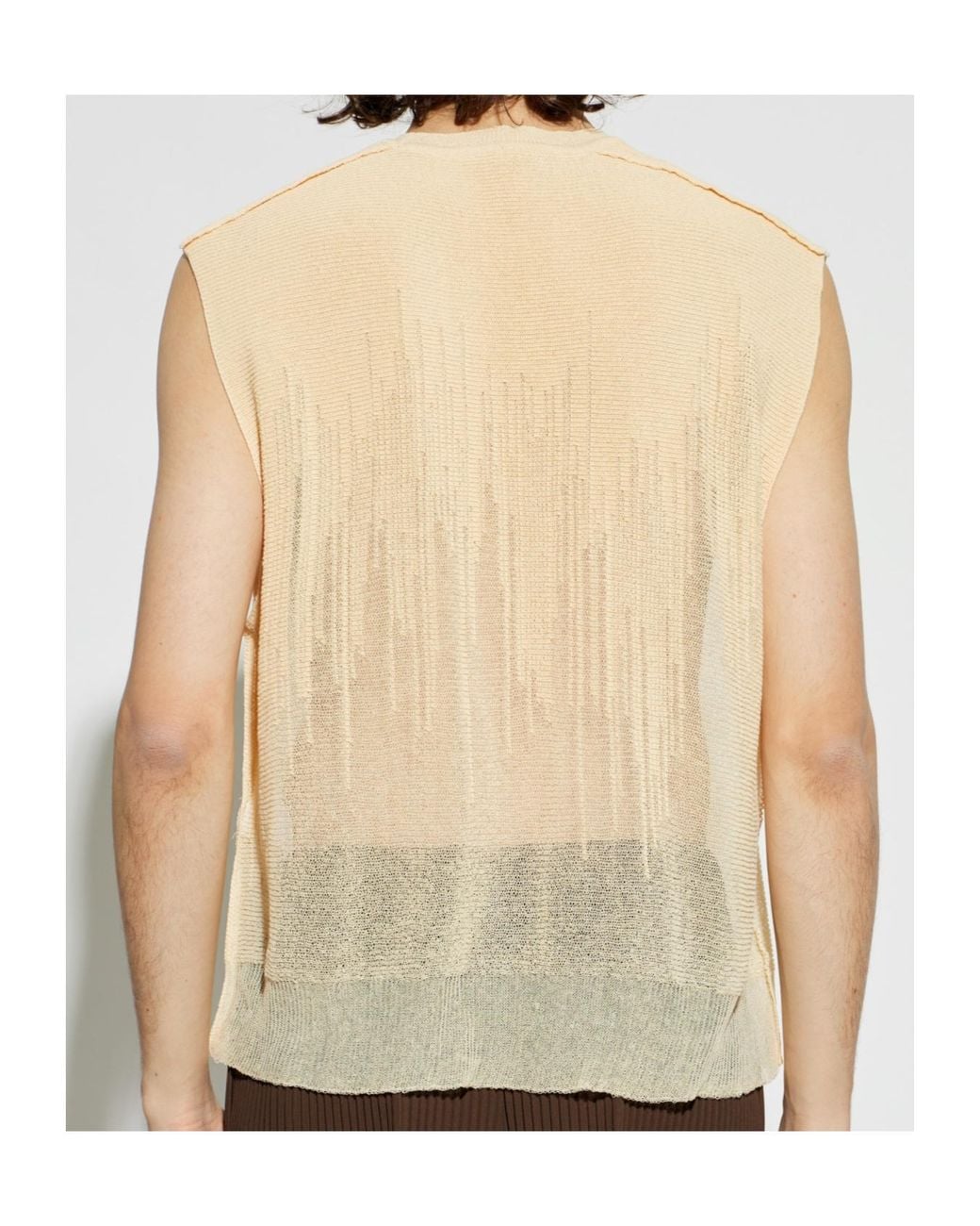 Homme Plissé Issey Miyake Natural Brush Close-Up Round-Neck Top for men