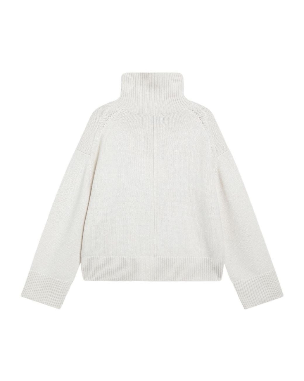 Loulou de Saison White Ribbed Turtleneck Sweater