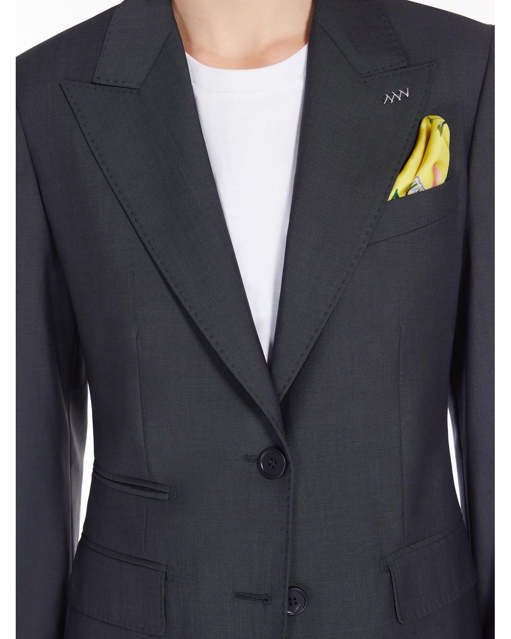 Max Mara Blue Single-Breasted Long-Sleeved Blazer