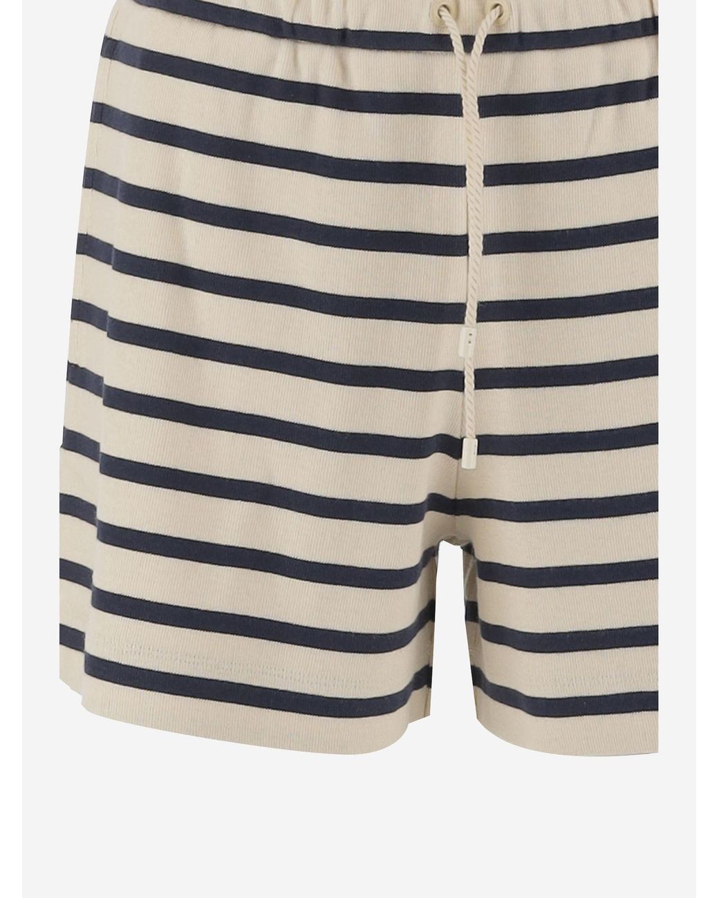 Moncler Multicolor Logo Patch Striped Shorts