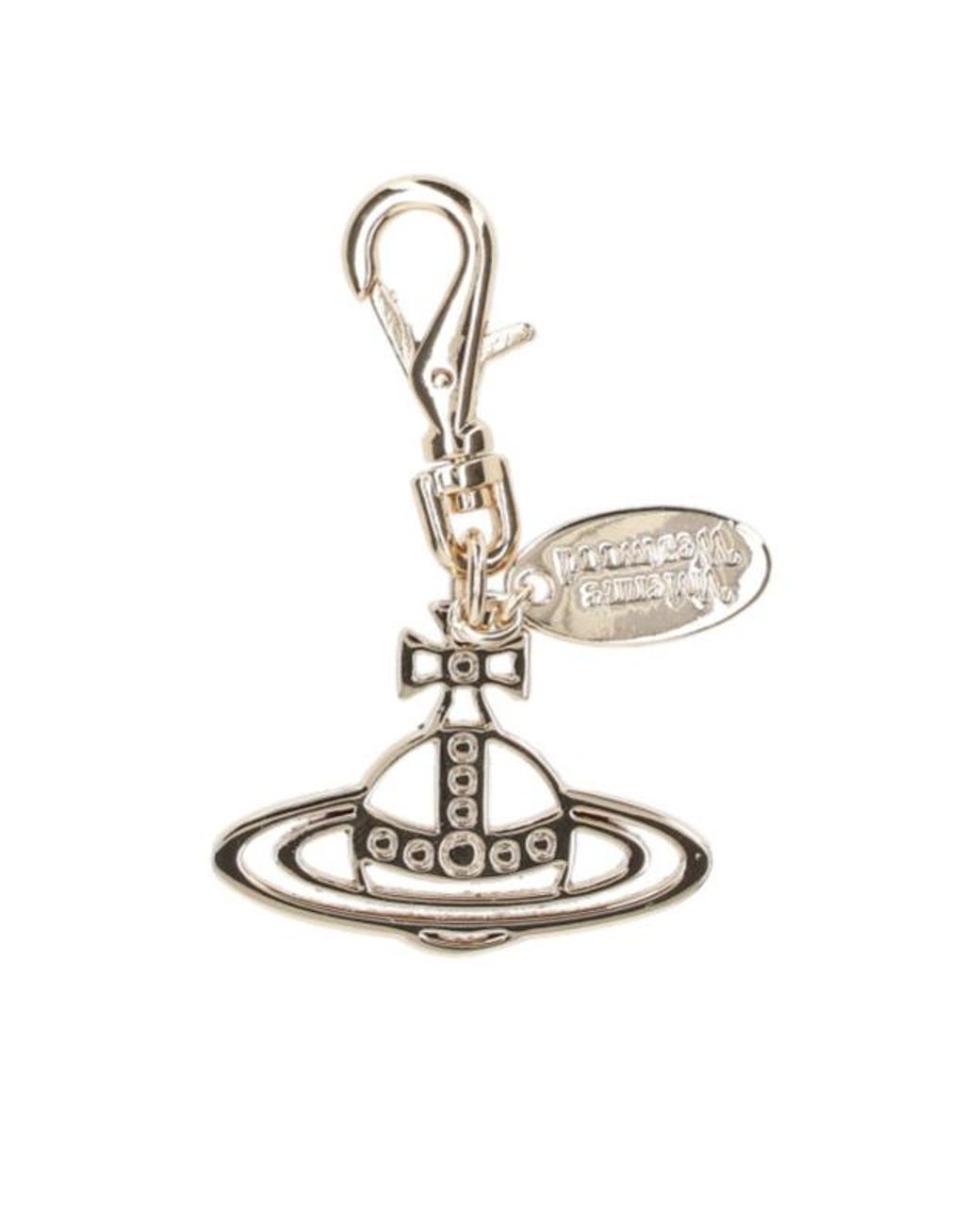 Vivienne Westwood White Logo Plaque Keychain