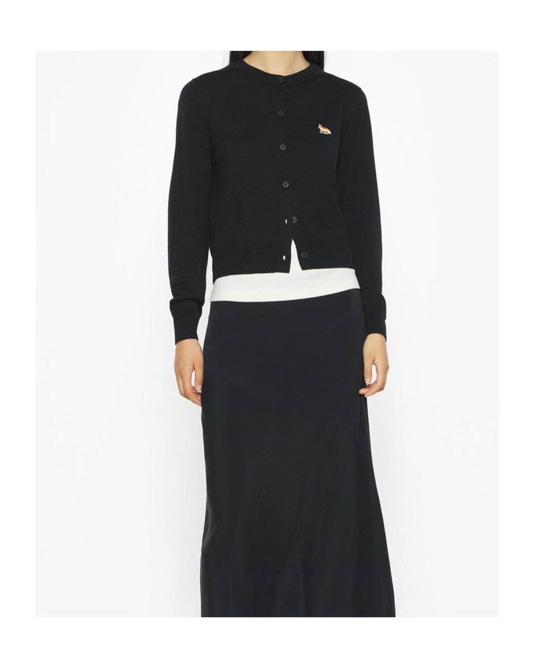 Maison Kitsuné Black Maison Kitsuné Logo Button-Up Cardigan