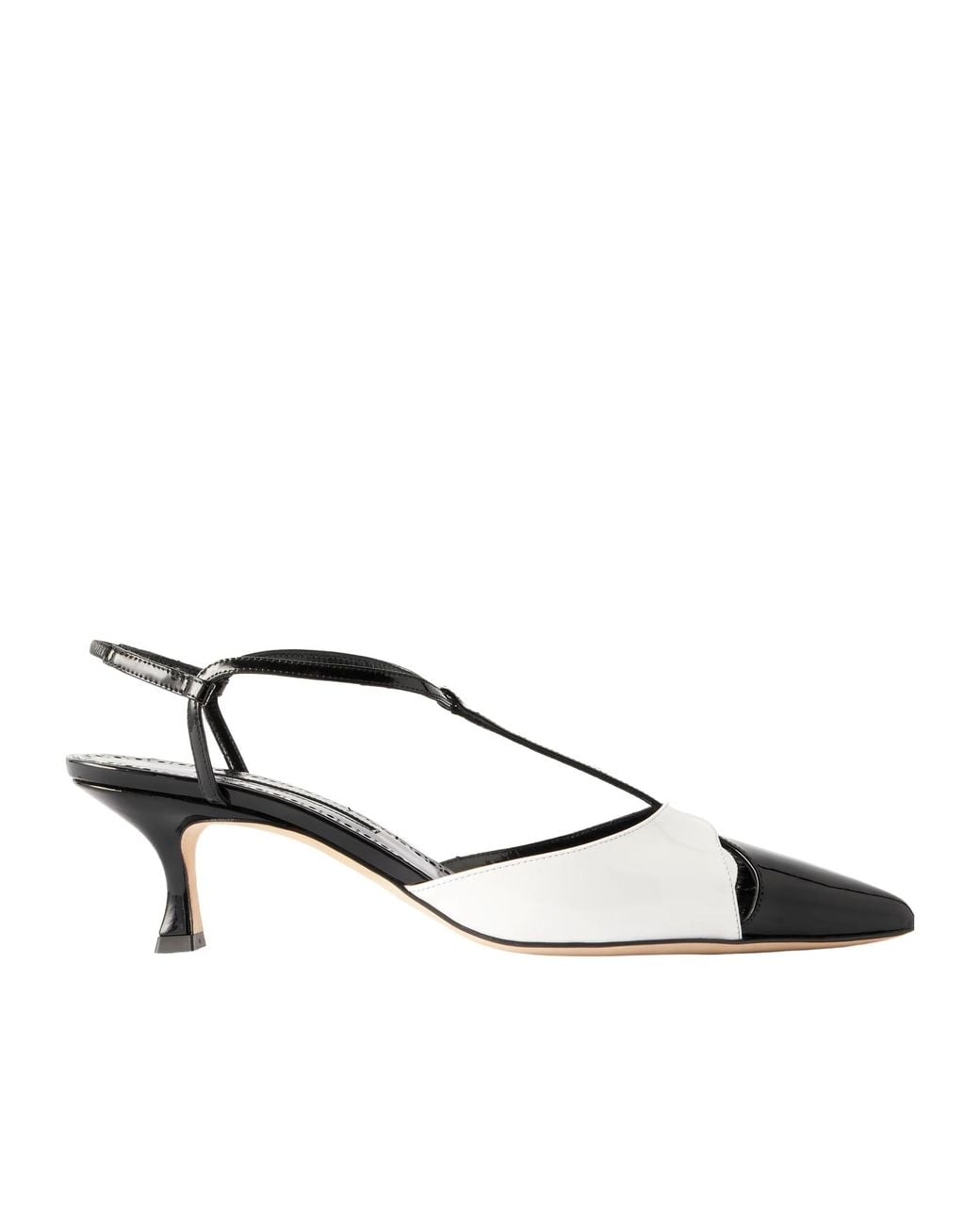 Manolo Blahnik Metallic Turgimod 50 Two-Tone Patent-Leather Pumps