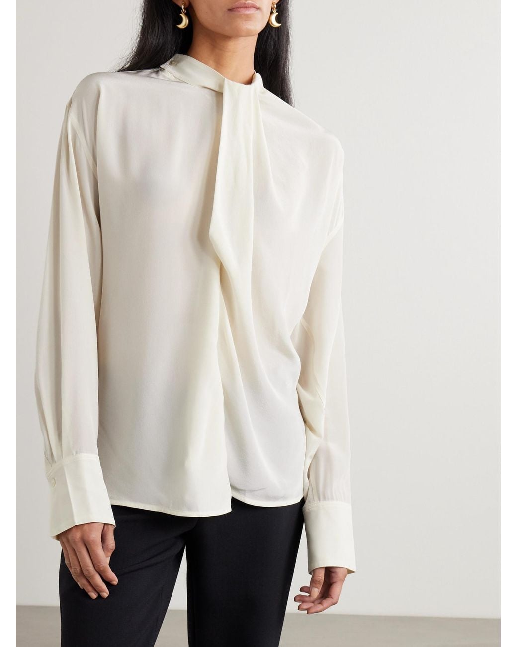 Victoria Beckham White Smooth Elegant Blouse