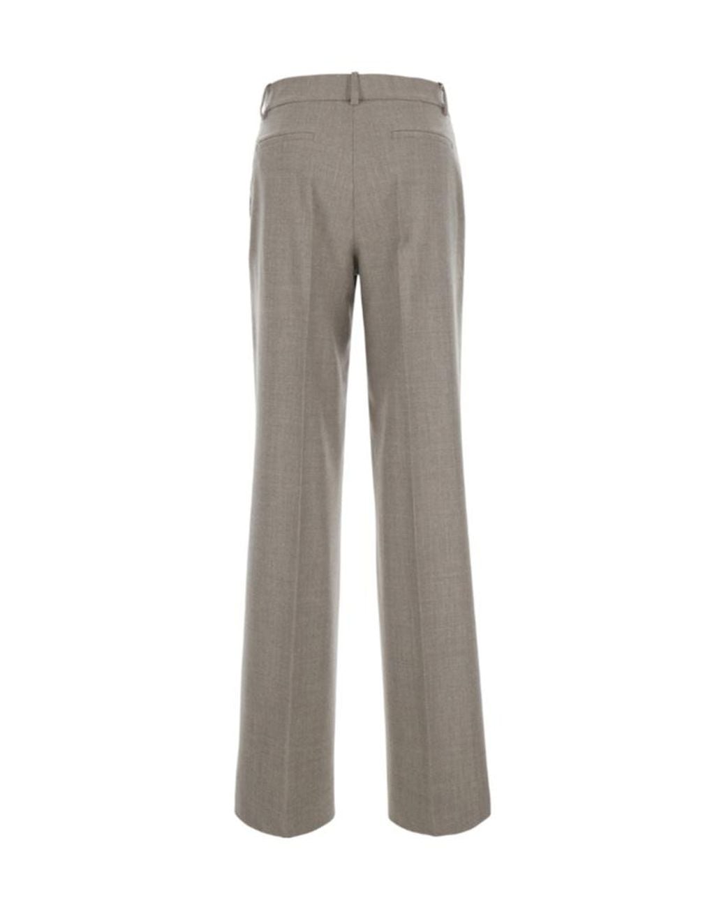 P.A.R.O.S.H. Gray Belt-Loops Straight-Leg Trousers