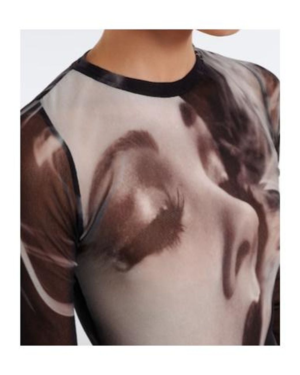 Jean Paul Gaultier Gray Printed Mesh Maxi Dress