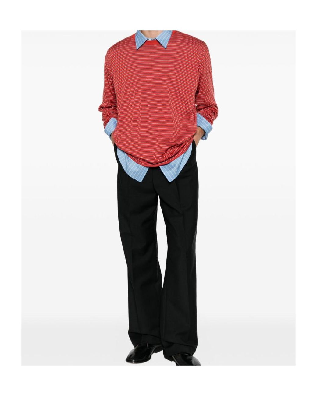Auralee Red Long-Sleeve T-Shirt for men