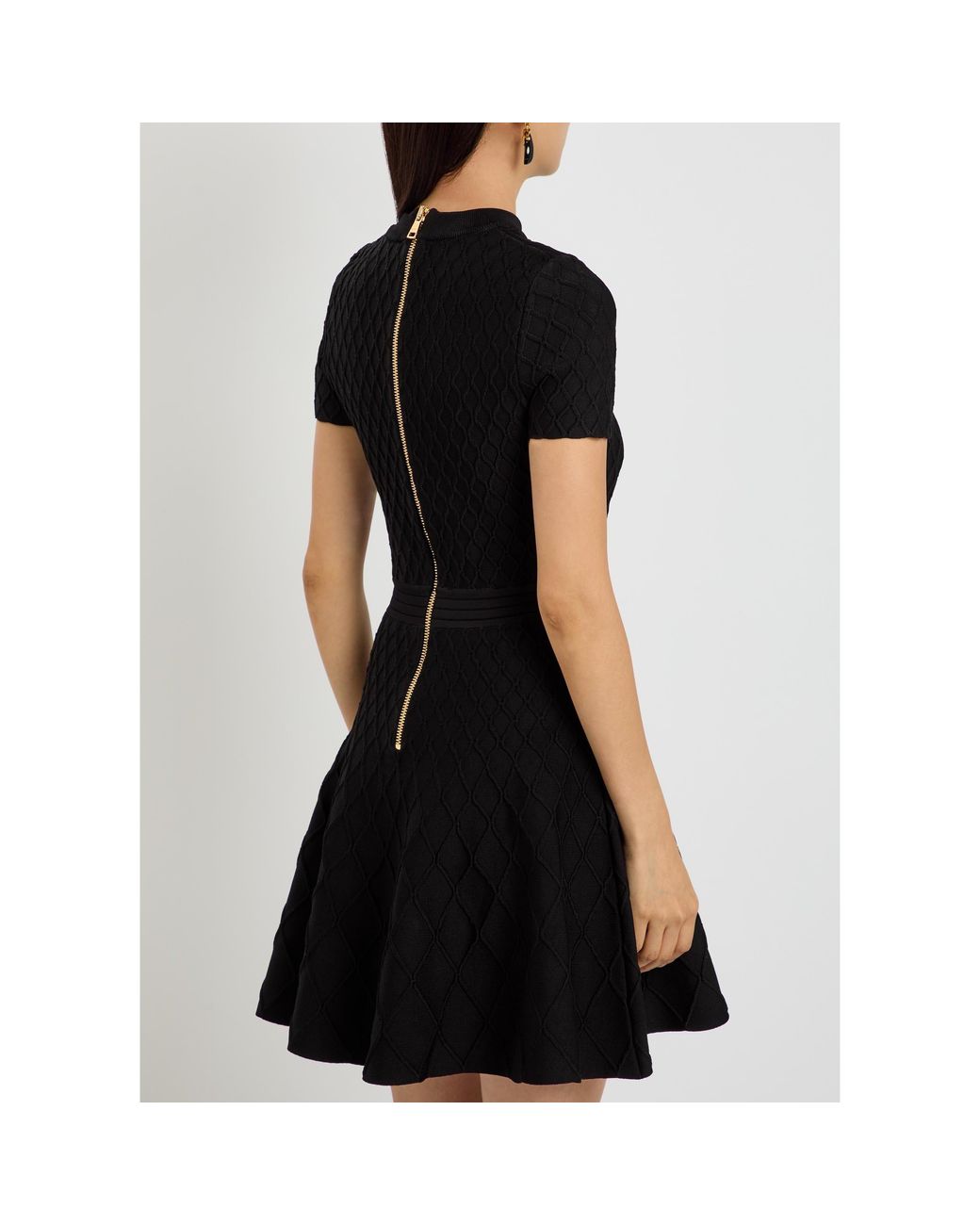 Balmain Black Diamond Knitted Dress