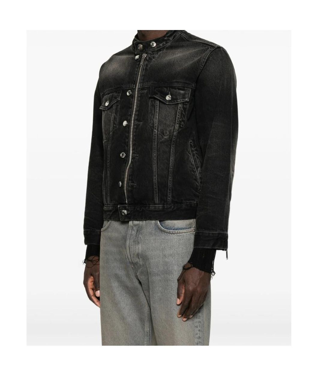 Haikure Black Troy Zip-Detail Denim Jacket for men