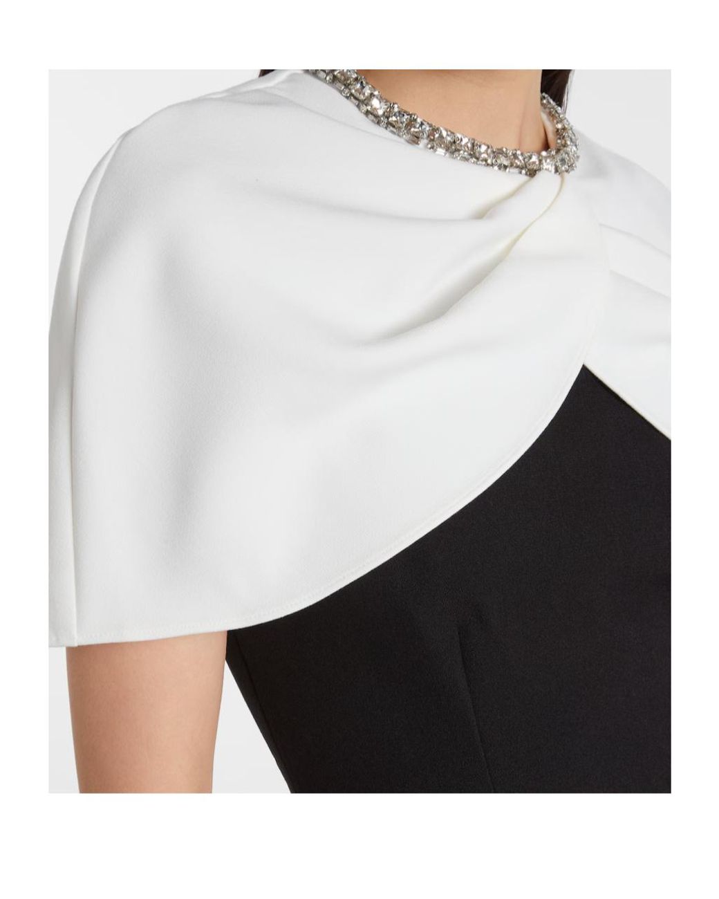 Roland Mouret Black Crystal-Embellished Crepe Cocktail Dress