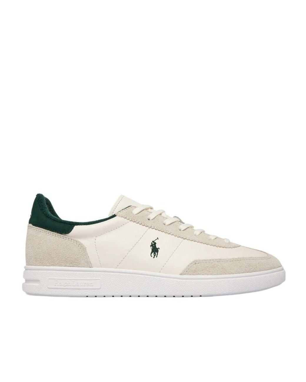 Polo Ralph Lauren White Logo-Embroidered Low-Top Sneakers for men