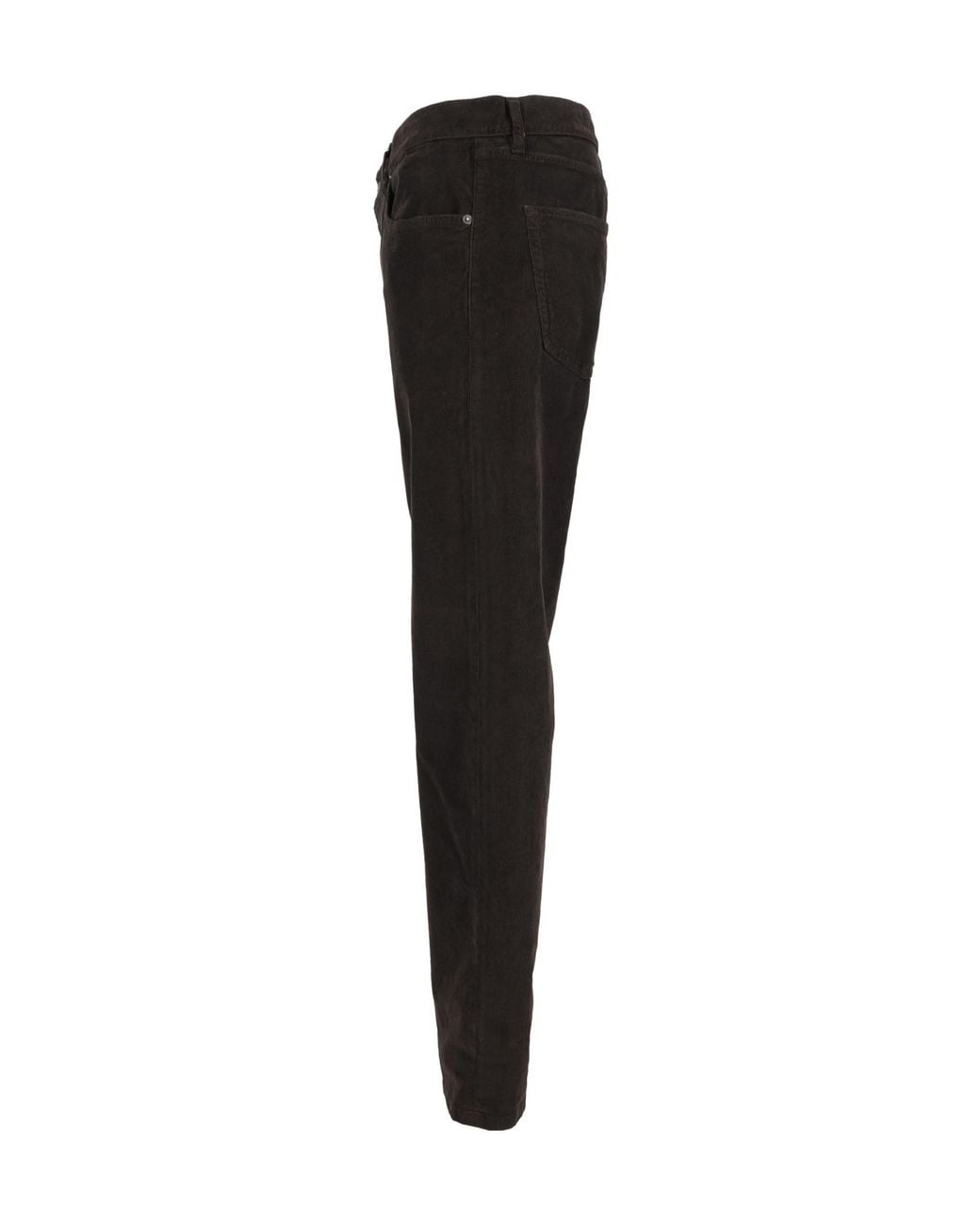 Dondup Black Turn-Up Hem Corduroy Trousers for men