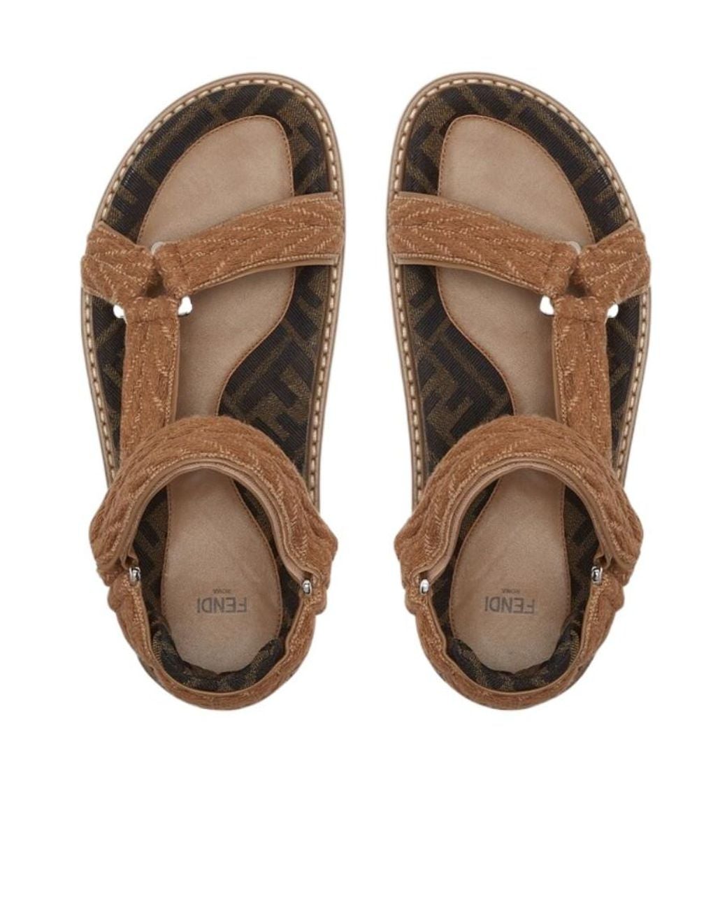 Fendi Brown Feel Braided Flat Sandals