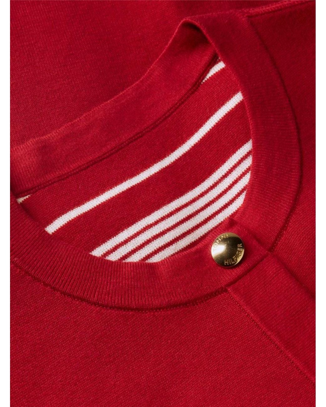 Tommy Hilfiger Red Reversible Horizontal-Stripe Cardigan