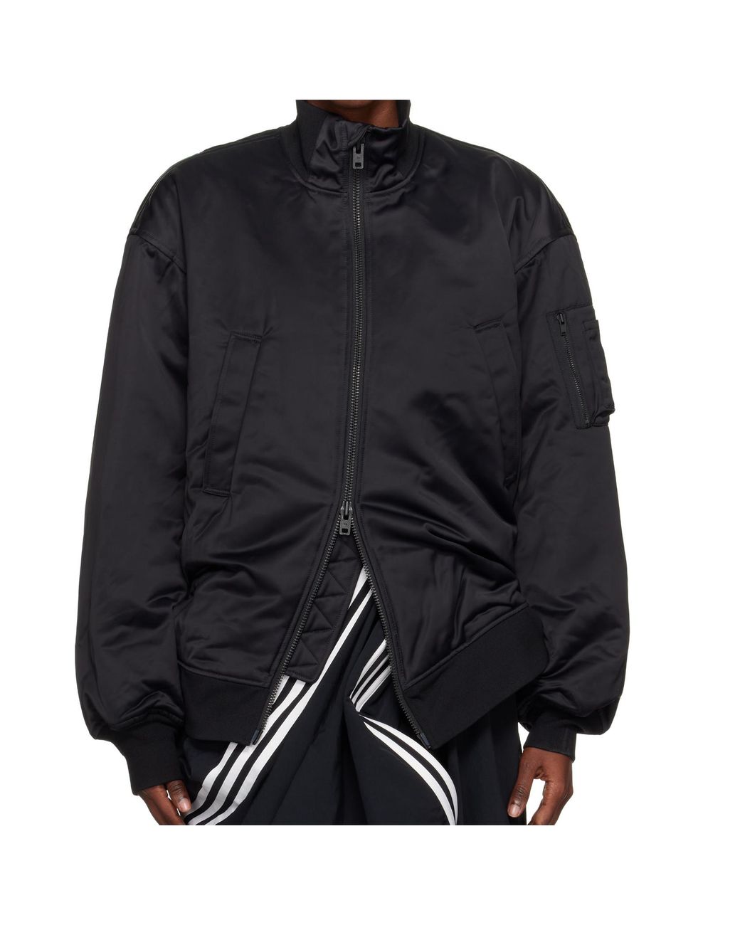 Y-3 Blue Zip-Up Bomber Jacket