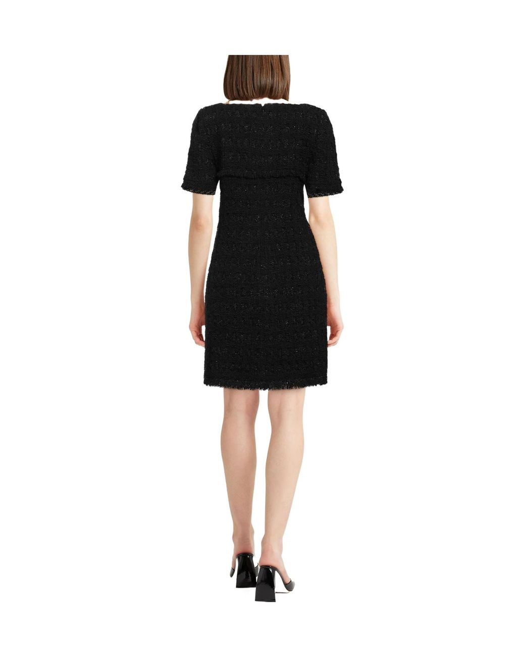 Tory Burch Black Shiny Solidcolor Flare Skirt