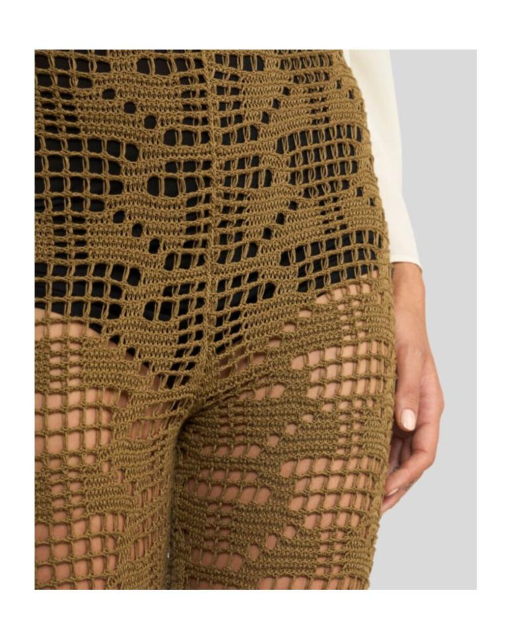 Etro Natural Knitted Fringed Trousers