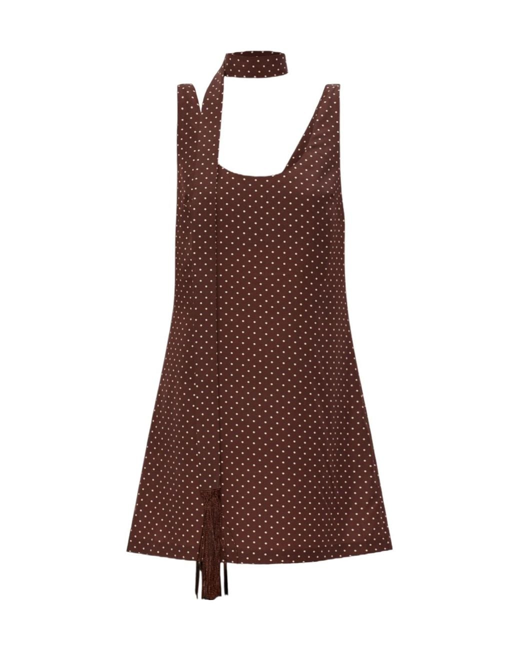 Posse Brown Evie Polka-Dot Mini Dress