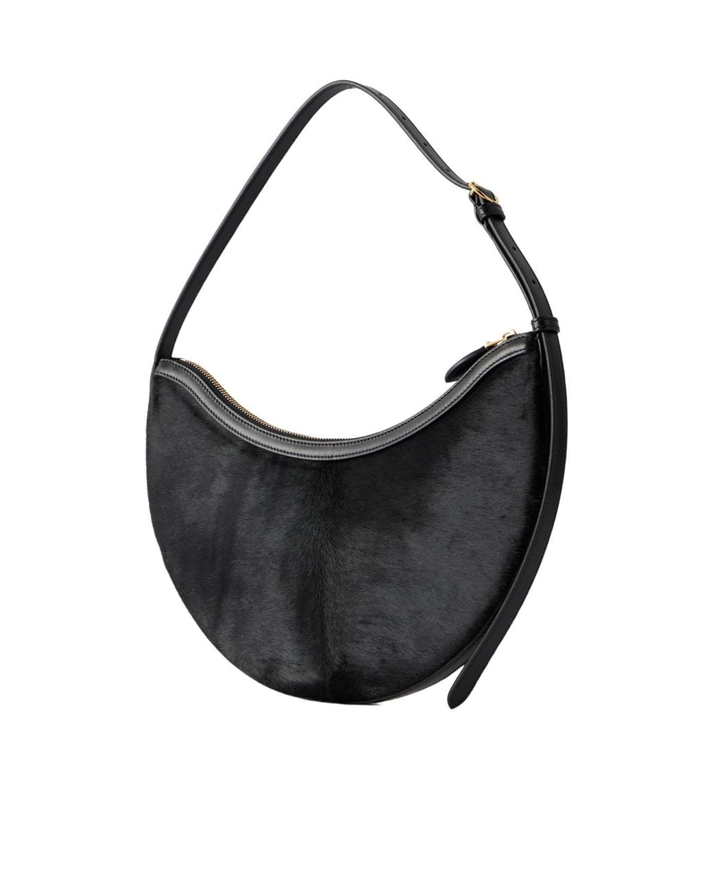 Alaïa Black Demi Lune Calf-Hair Shoulder Bag