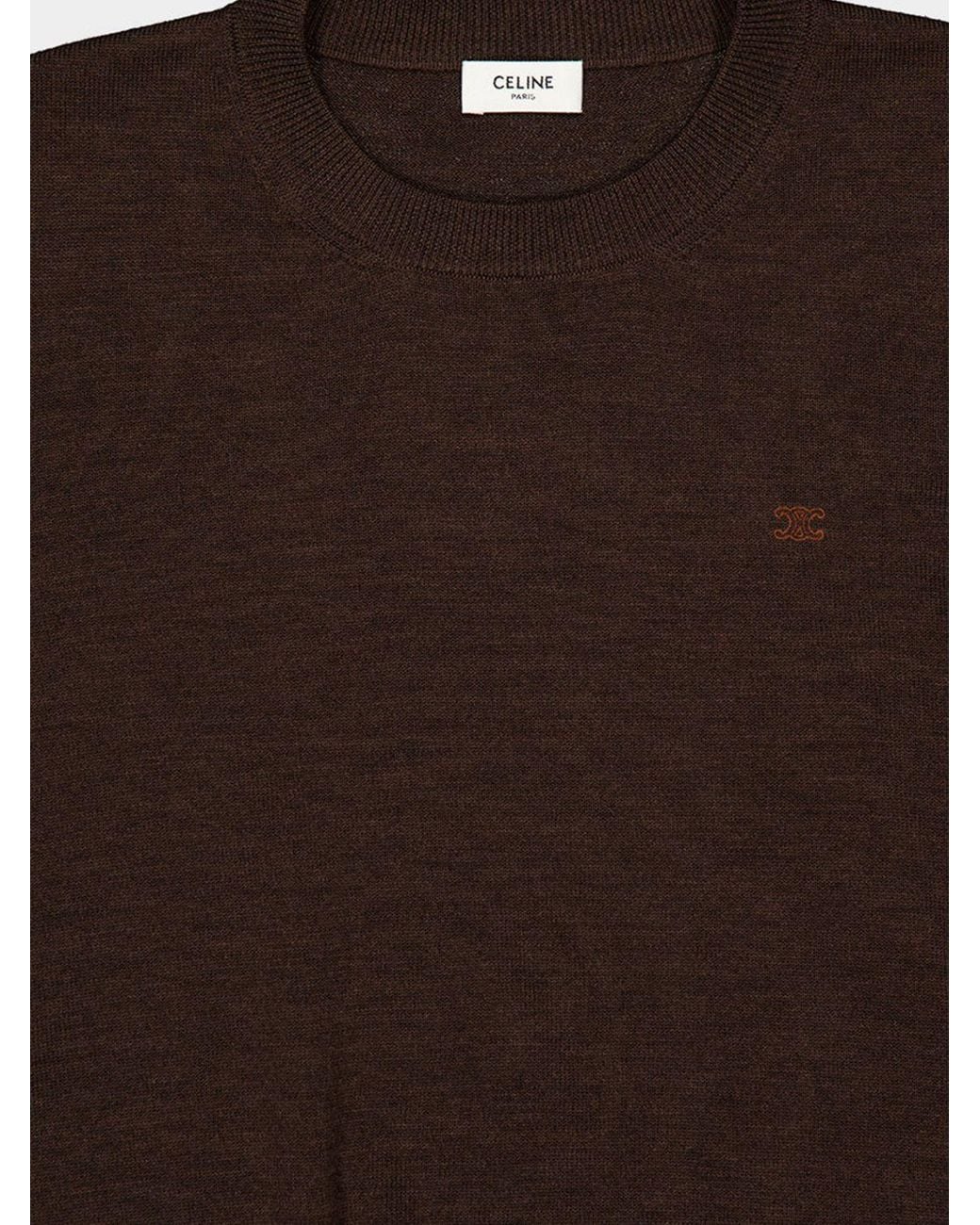 Céline Brown Crewneck Sweater for men
