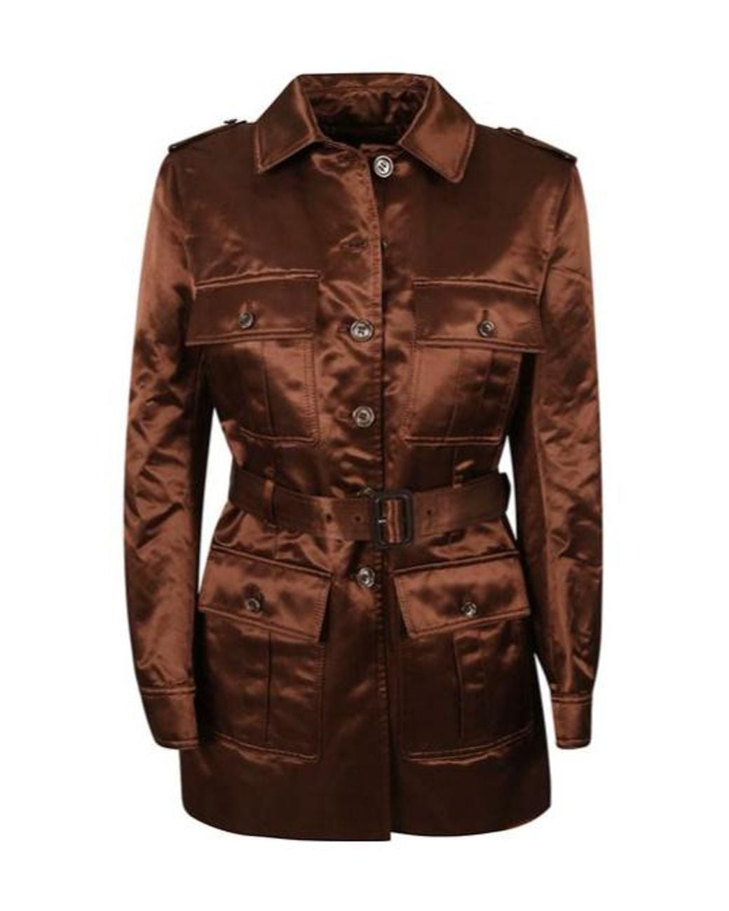 Tom Ford Brown Lustrous Duchesse Safari Jacket