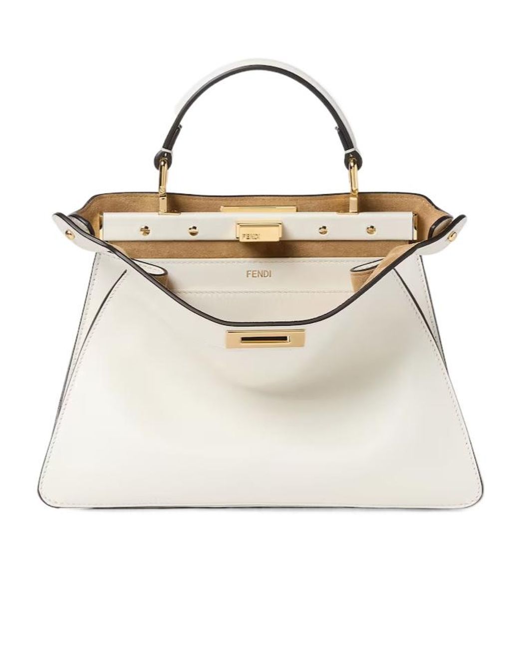 Fendi White Peekaboo Iseeu Small Tote Bag