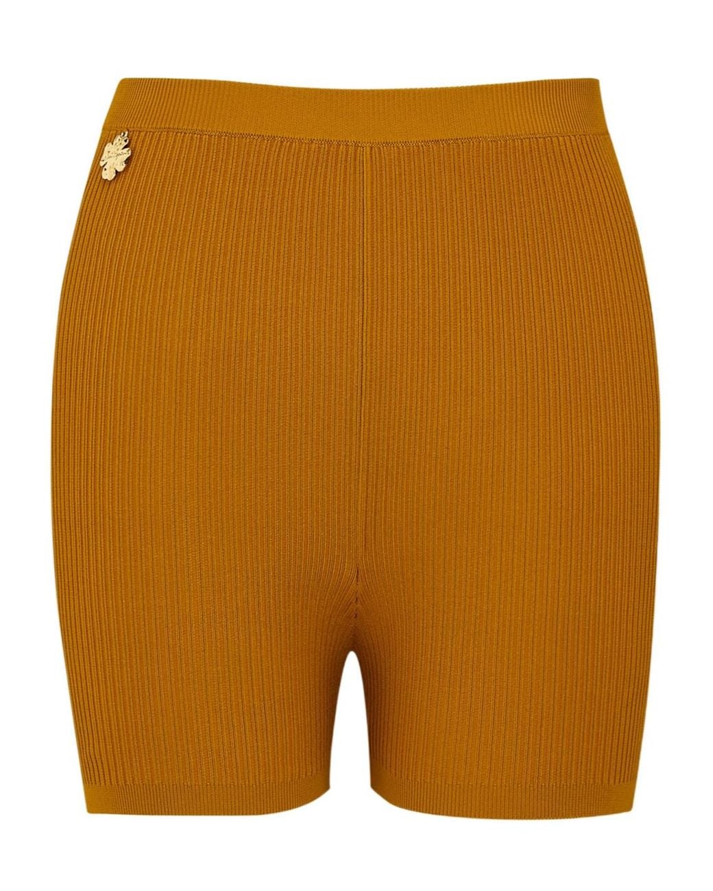 Saint Laurent Orange Rib-Knit Cycling Shorts