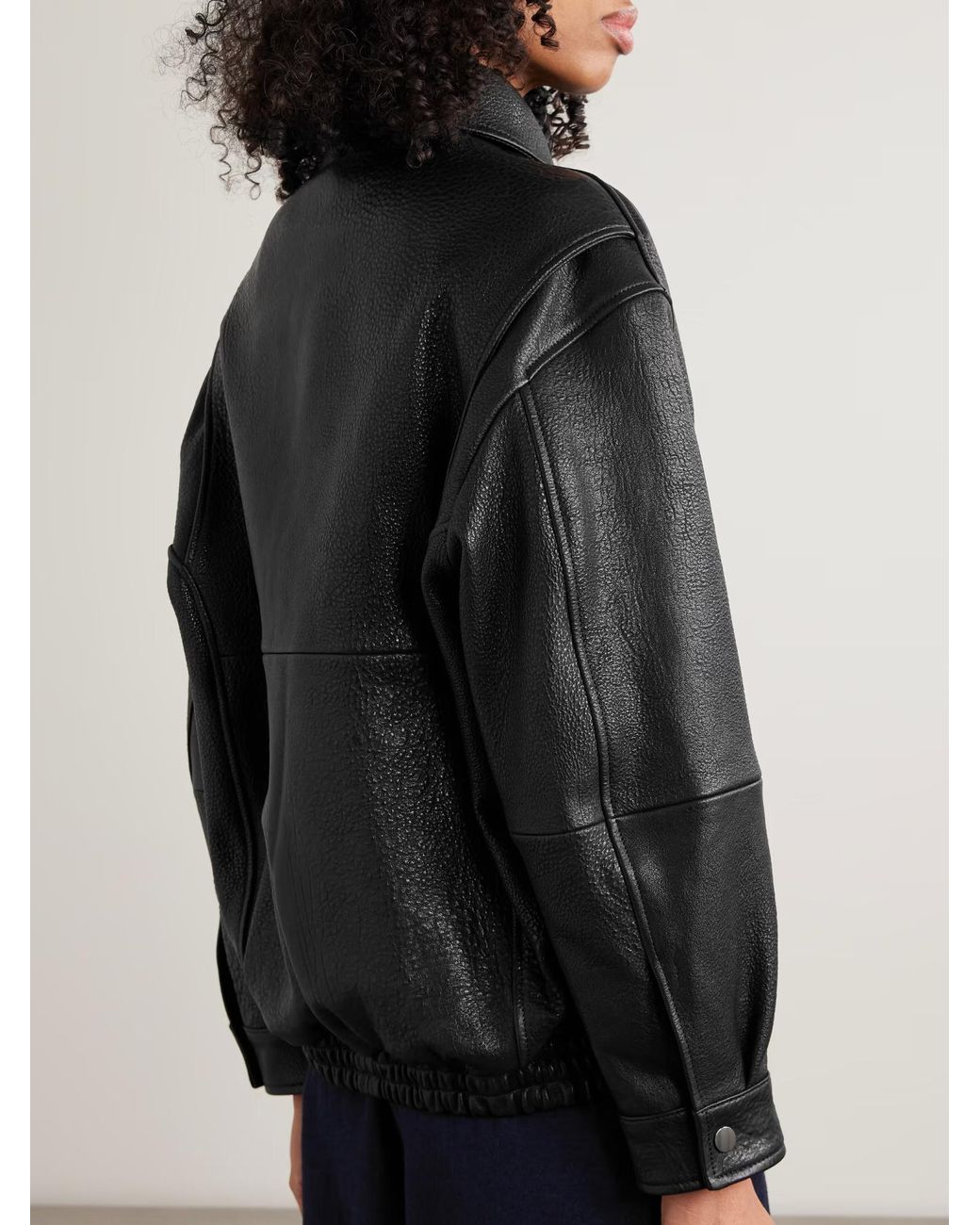 Nour Hammour Black Doran Patchwork Leather Jacket