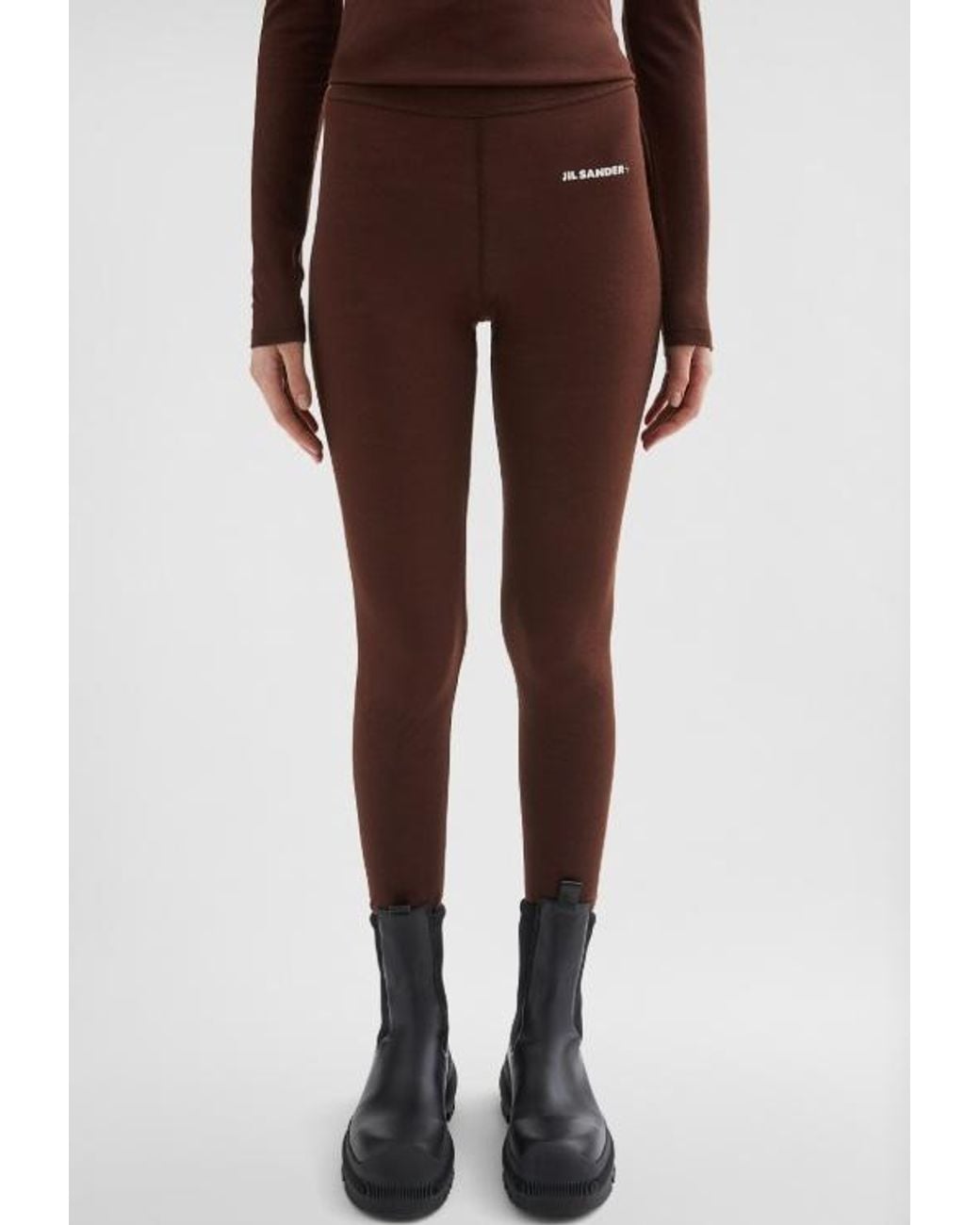 Jil Sander Brown Technical Leggings