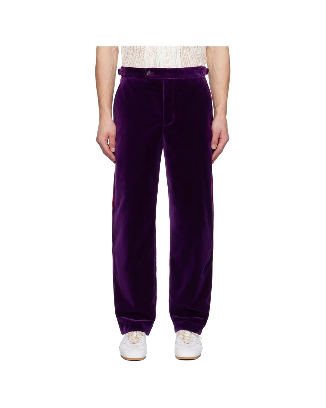 Bode Blue Straight-Leg Casual Pants for men