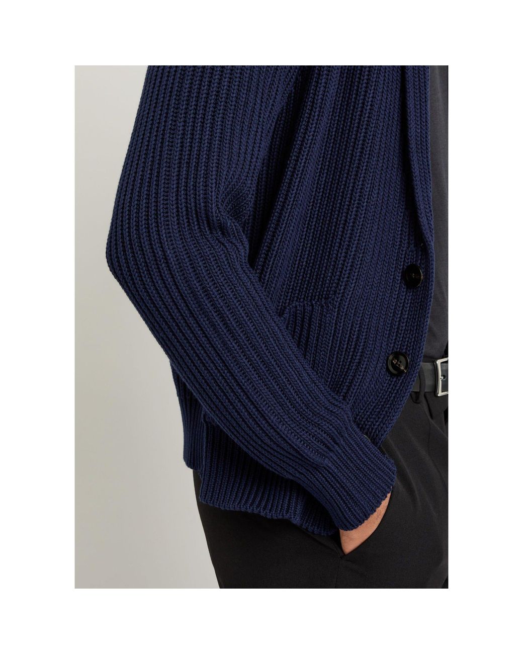 Tom Ford Blue Simple Cotton Silk Cardigan for men