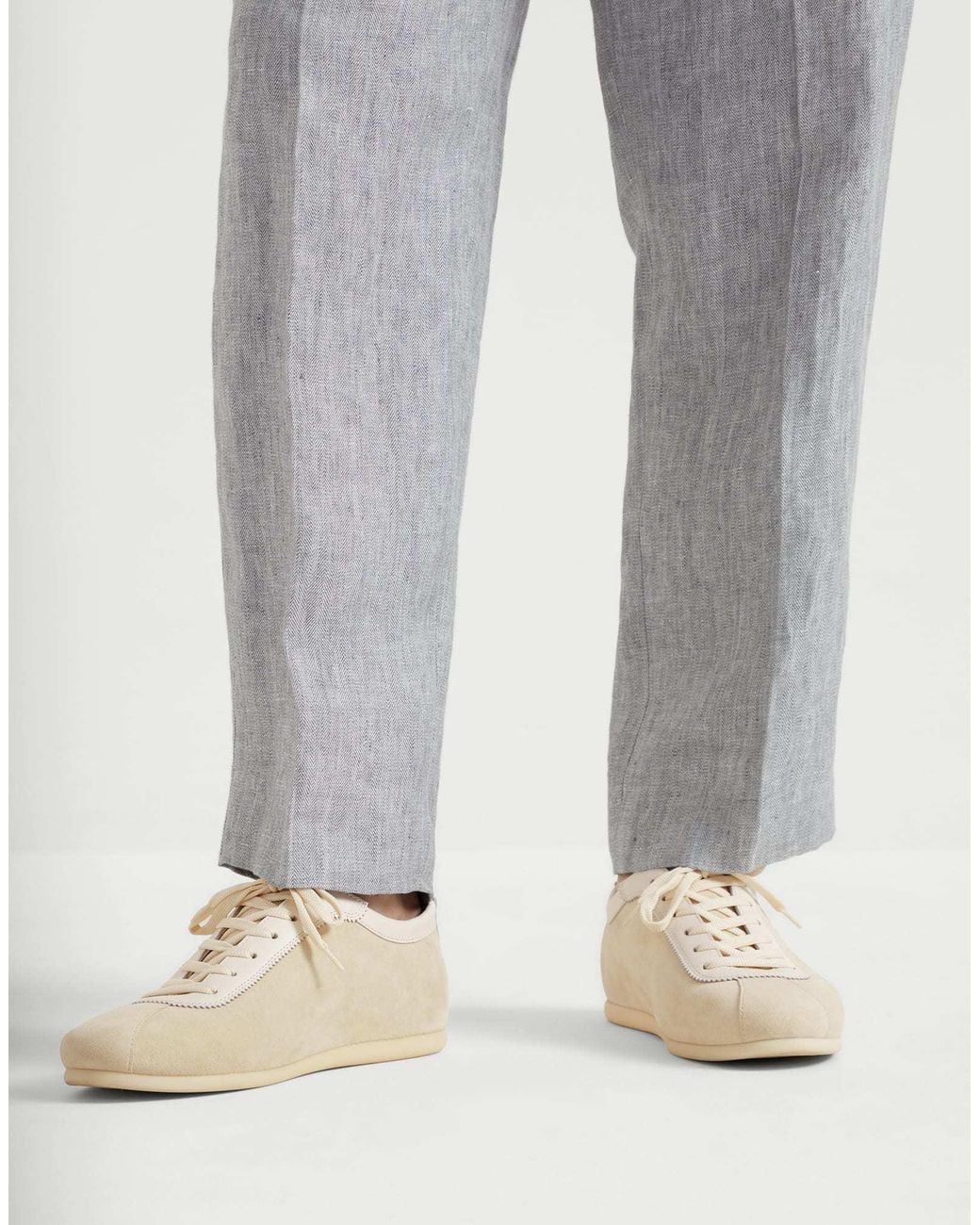 Brunello Cucinelli Natural Suede Sneakers for men