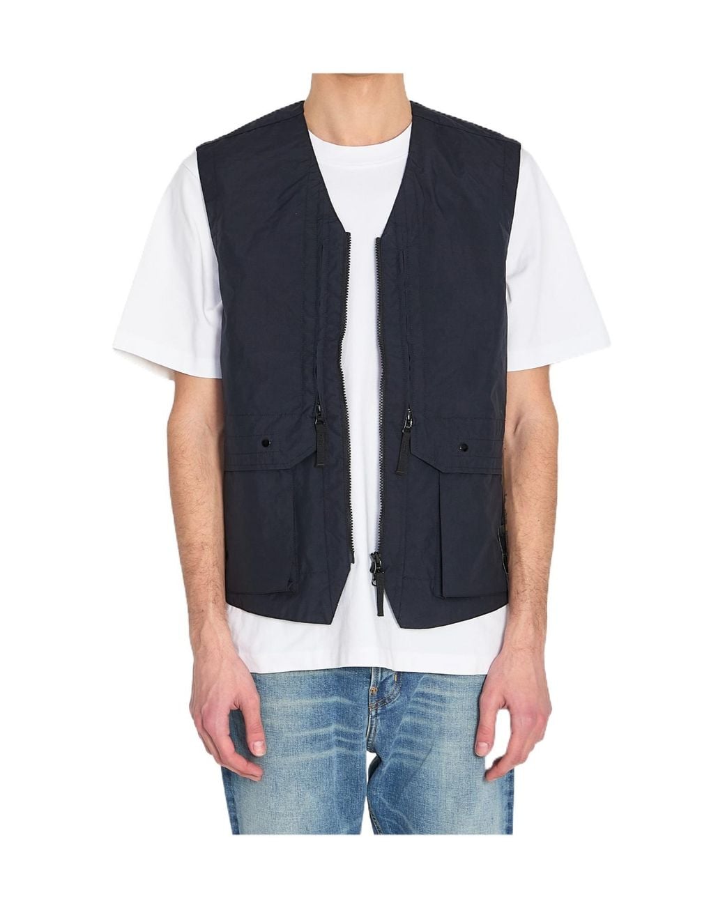 Stone Island Blue Zipped Vest for men