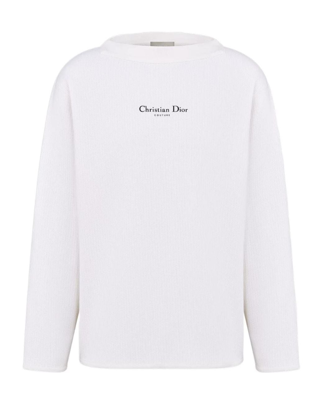 Dior White Homme Long-Sleeved Ribbed Jumper for men