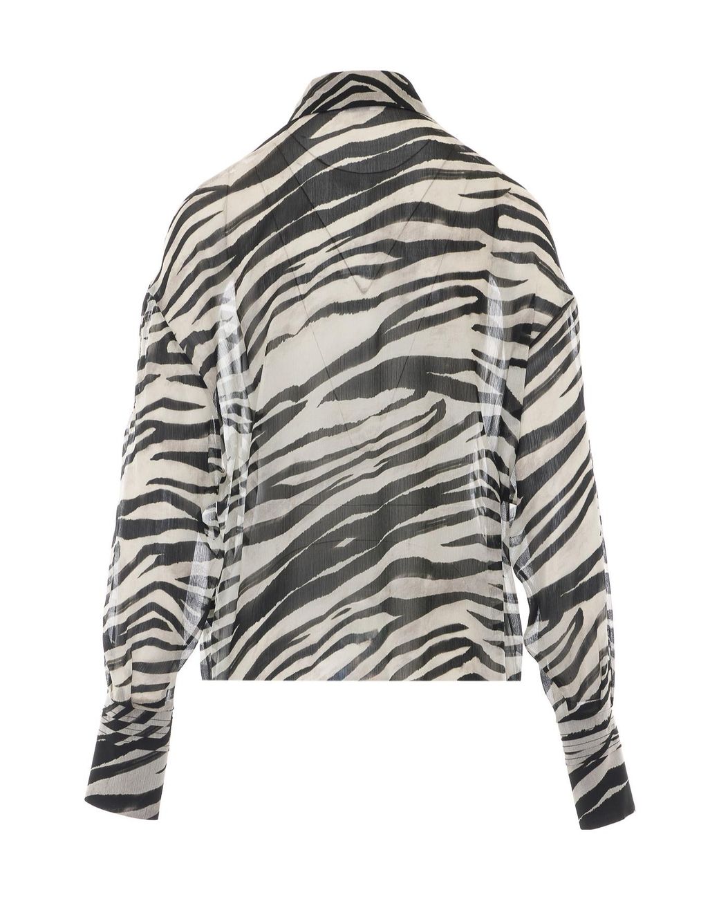Patrizia Pepe Gray Sheer Zebra Shirt