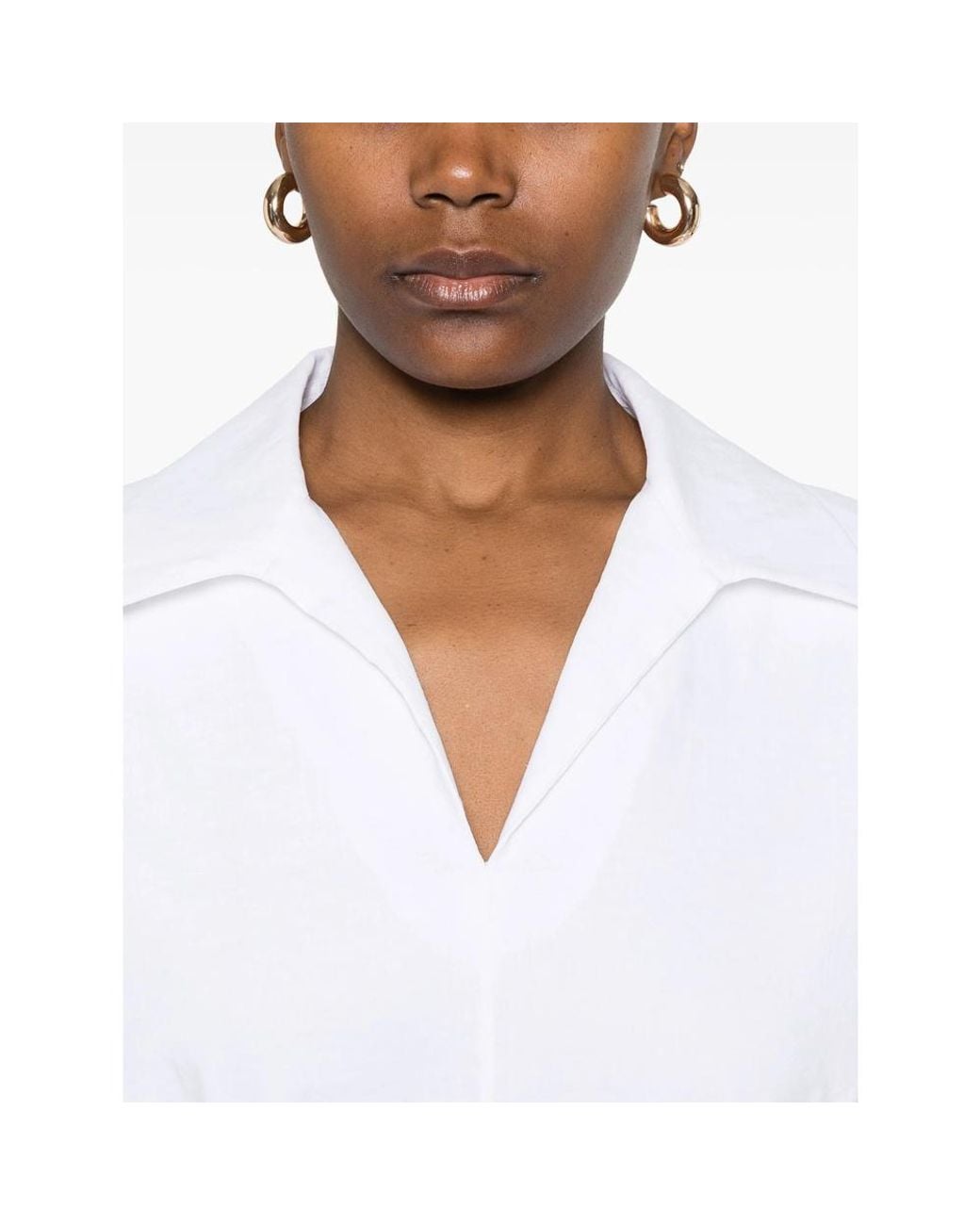 Theory White Tied Fastened Short-Sleeved Midi Dress