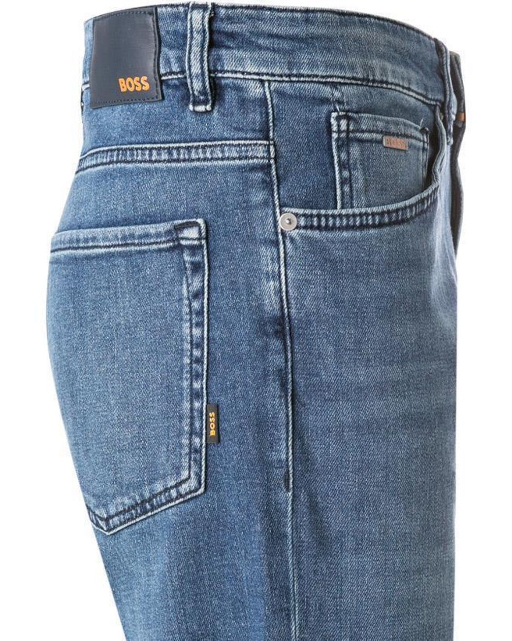 Boss Blue Tapered-Leg Mid-Waist Jeans for men