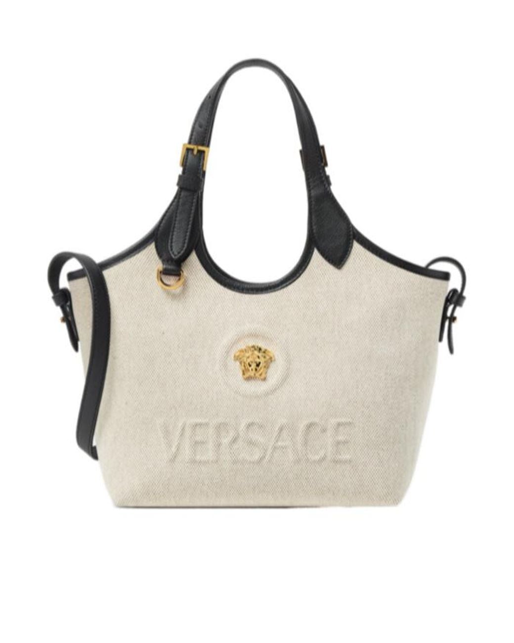 Versace White La Medusa Mini Tote Bag