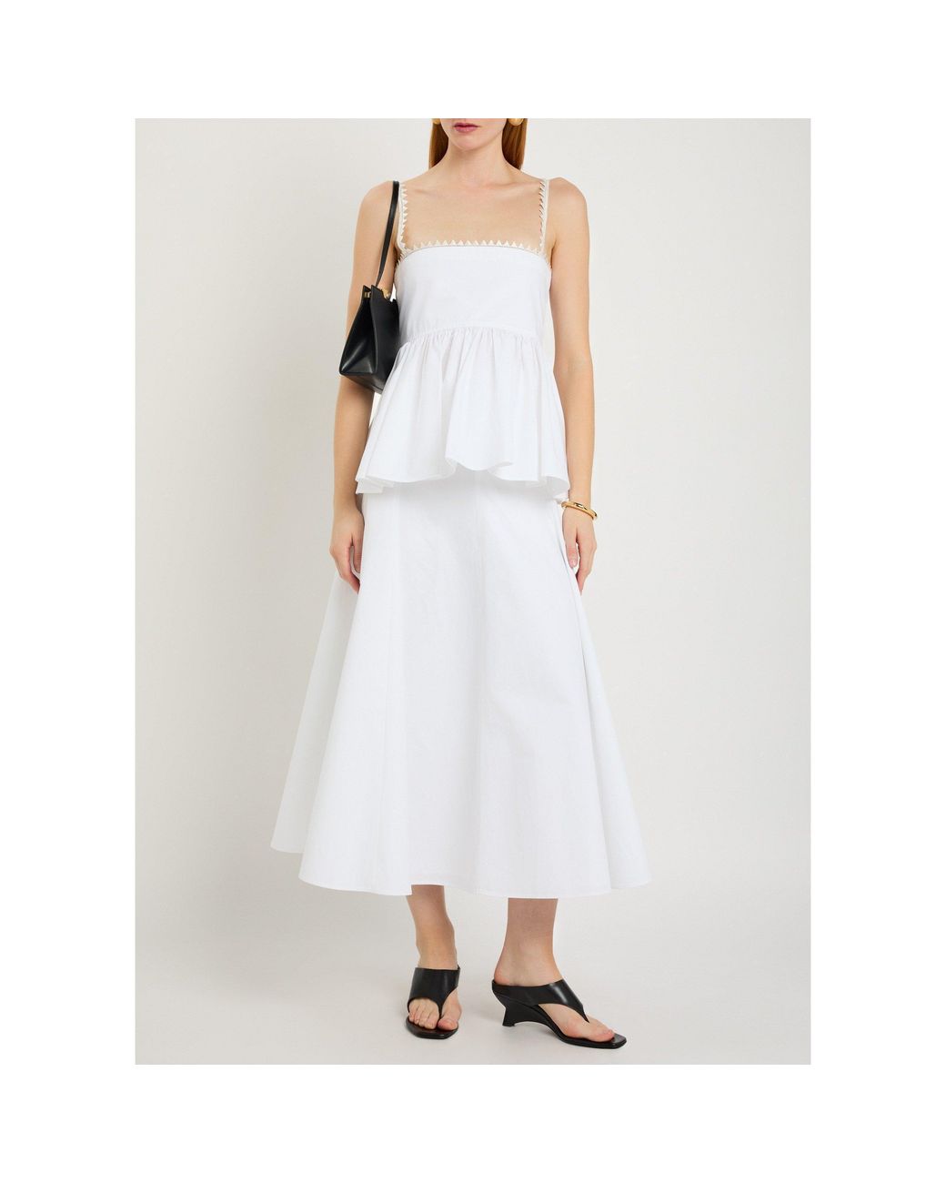 Jacquemus White Square-Collared Cotton Top