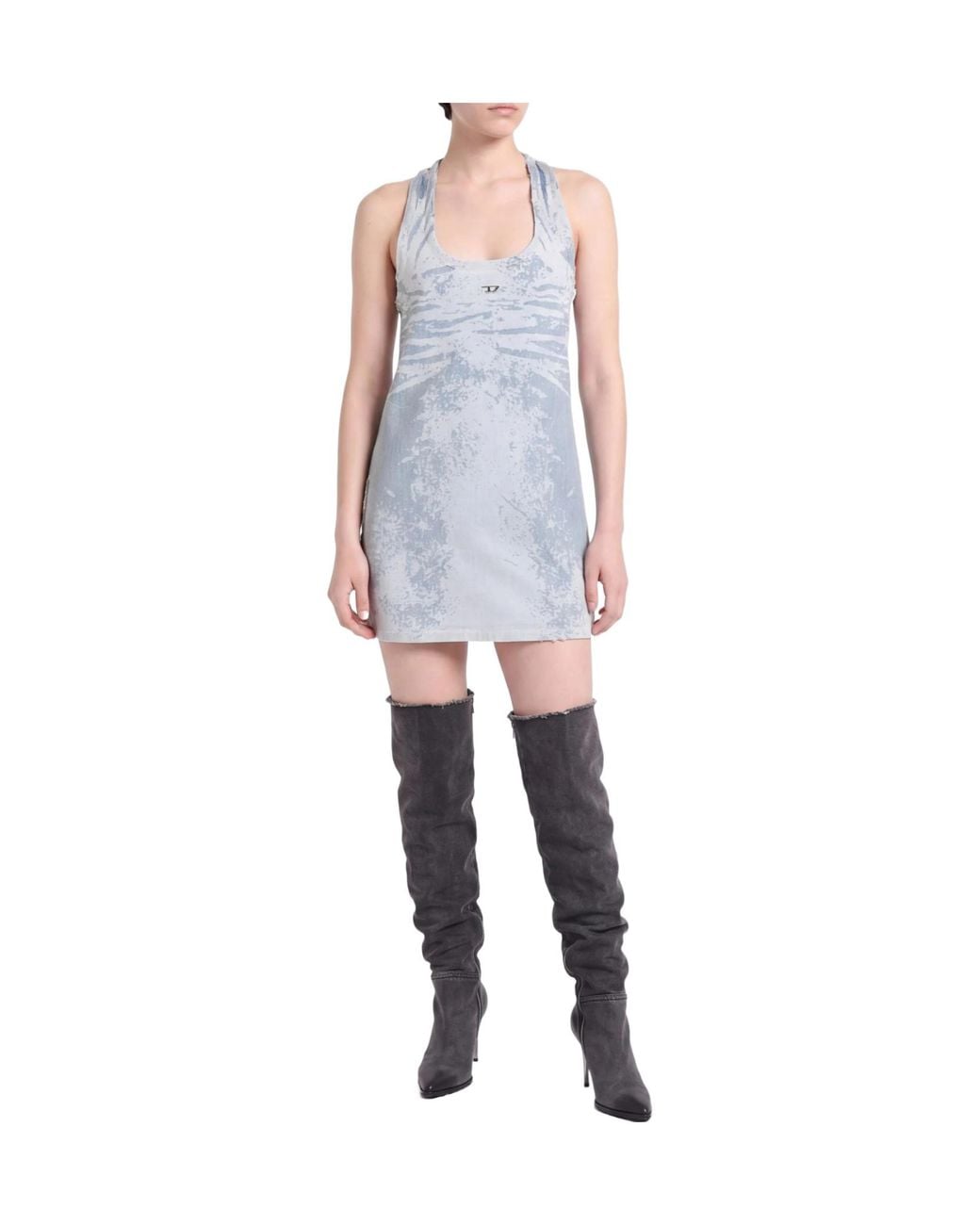 DIESEL Blue Light-Wash Denim Bodycon Dress